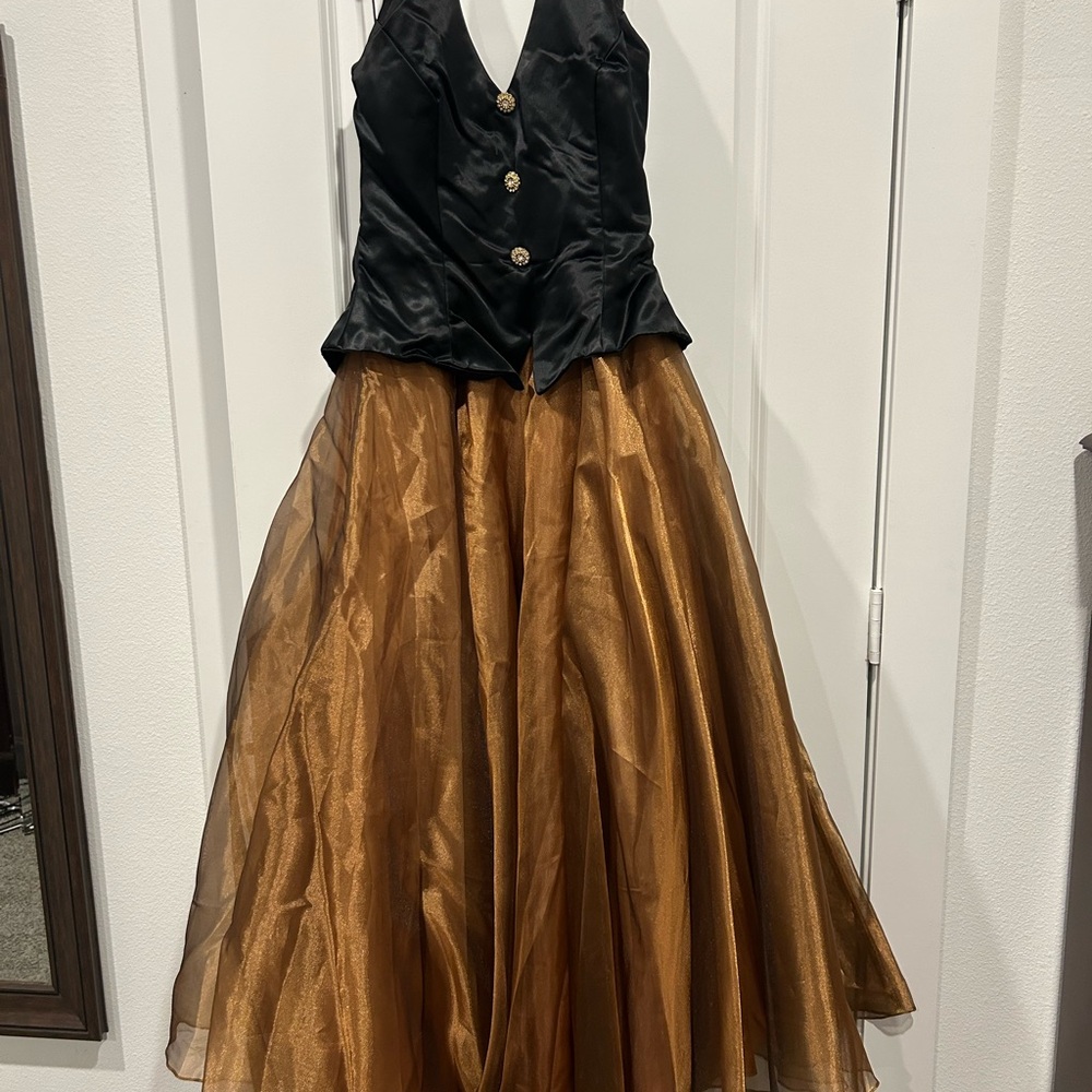 Elegant Black and Gold Gown